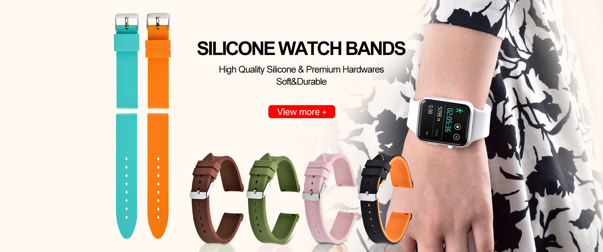 Qualité Bandes de bracelet de montre en caoutchouc de silicone usine