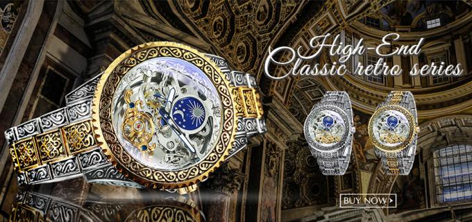 Montre automatique pour le squelette mécanique 1 des hommes