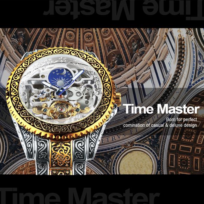 Montre automatique pour le squelette mécanique 2 des hommes