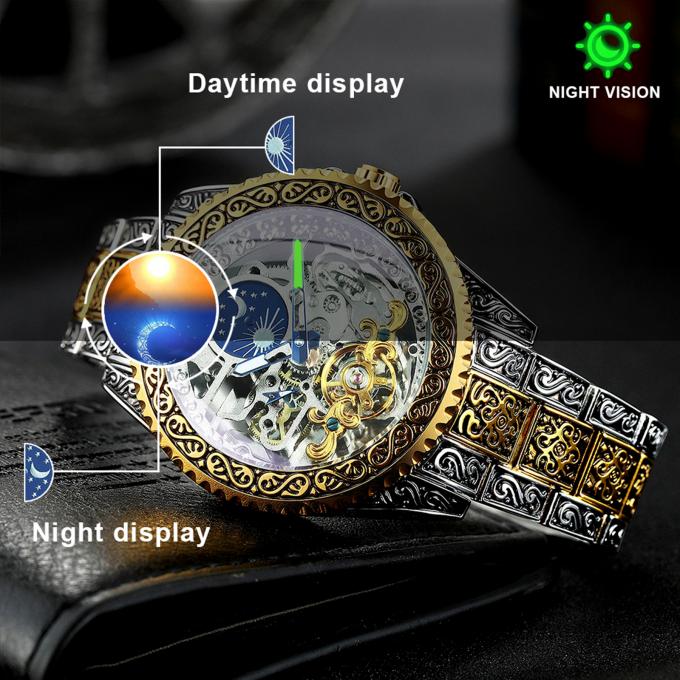 Montre automatique pour le squelette mécanique 4 des hommes