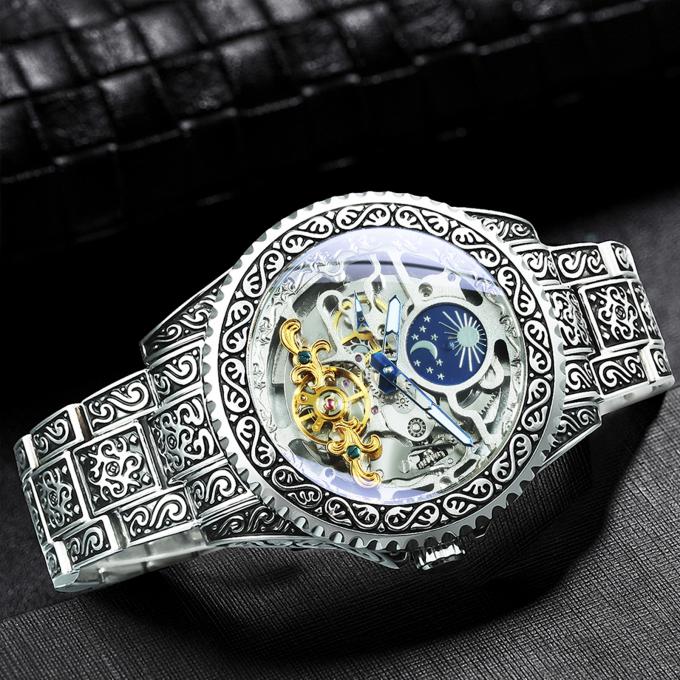 Montre automatique pour le squelette mécanique 6 des hommes